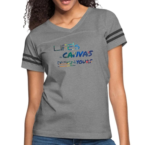 Womens Vintage Sport Graphic T-shirt - Life’s a Canvas Design Yours
